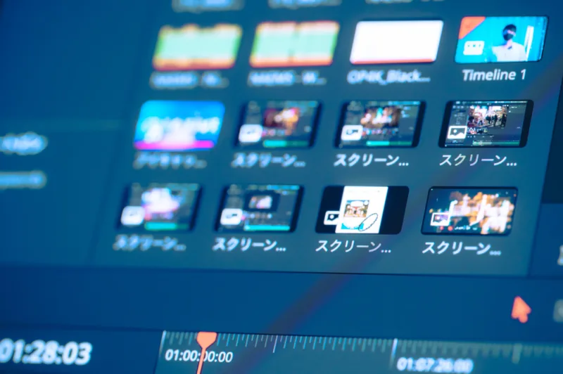 動画編集の画面